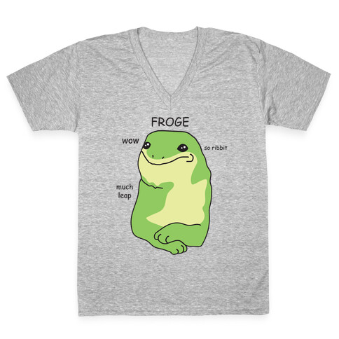 Froge Frog Doge V-Neck Tee Shirt