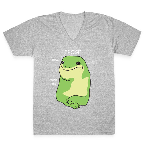 Froge Frog Doge V-Neck Tee Shirt