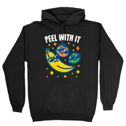 Peel With It White Print Hooded Sweatshirt