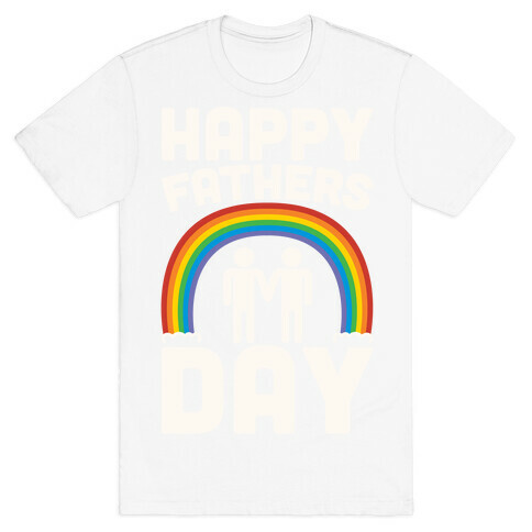 Happy Fathers Day White Print T-Shirt