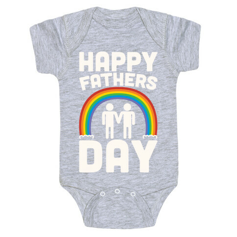 Happy Fathers Day White Print Baby One-Piece
