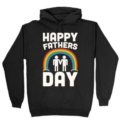 Happy Fathers Day White Print Hooded Sweatshirt