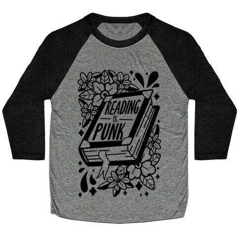 Reading Is Punk Book Baseball Tee