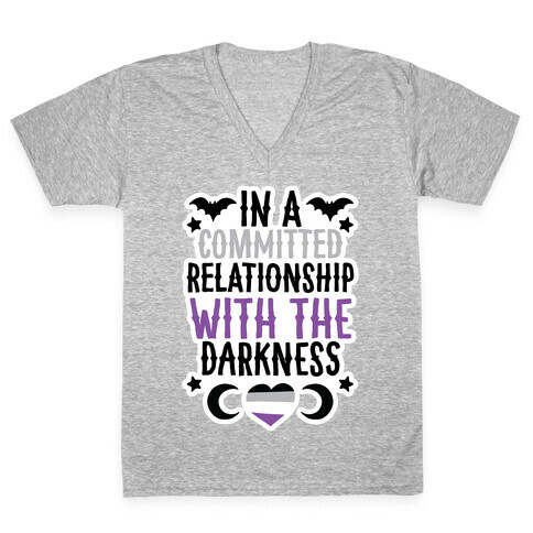In A Committed Relationship with the Darkness V-Neck Tee Shirt
