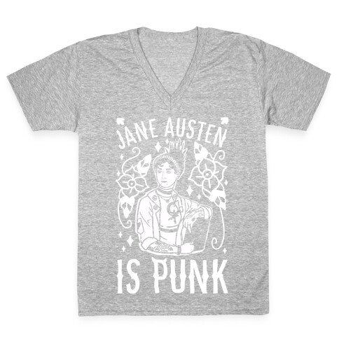 Jane Austen Is Punk V-Neck Tee Shirt