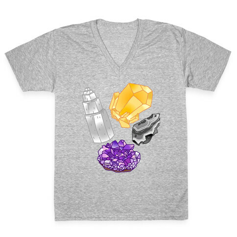 Enby Crystals V-Neck Tee Shirt