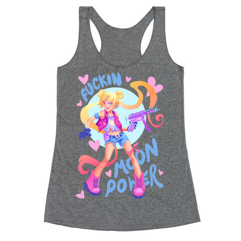 F***in Moon Power Racerback Tank Top