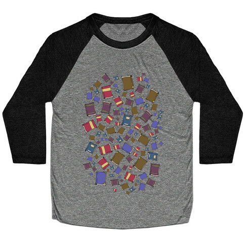 Book Collection Pattern Baseball Tee