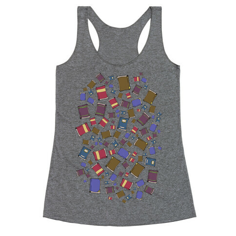 Book Collection Pattern Racerback Tank Top
