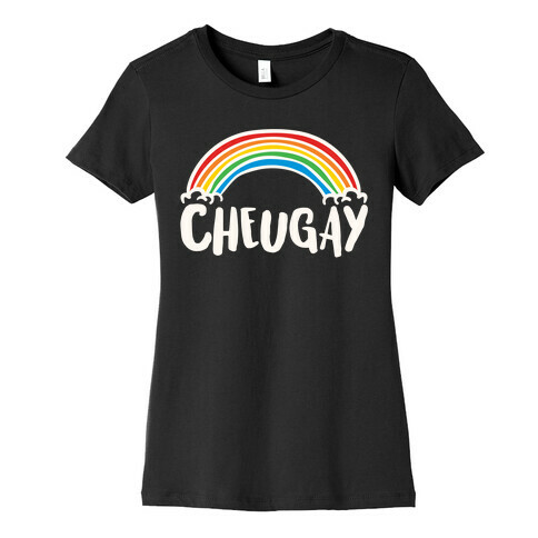 Cheugay Parody White Print Womens T-Shirt