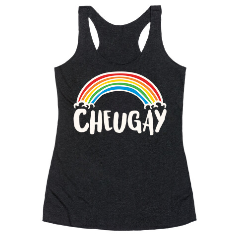 Cheugay Parody White Print Racerback Tank Top