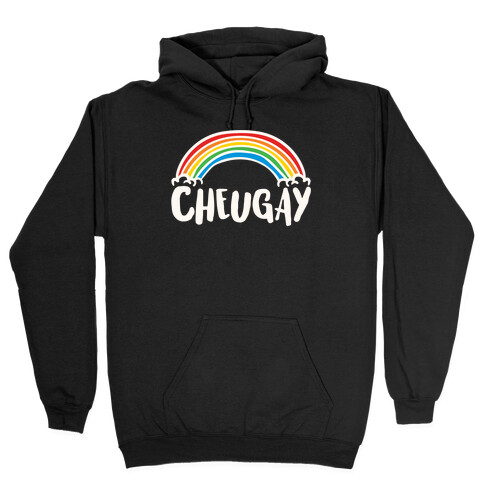 Cheugay Parody White Print Hooded Sweatshirt