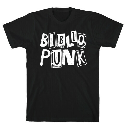 Bibliopunk Text T-Shirt