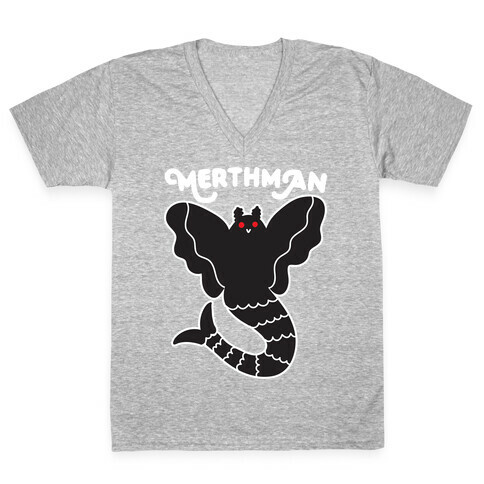 Merthman (Mermaid Mothman) V-Neck Tee Shirt