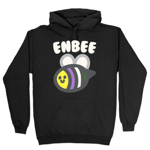 Enbee Enby Bee Gender Queer Pride White Print Hooded Sweatshirt
