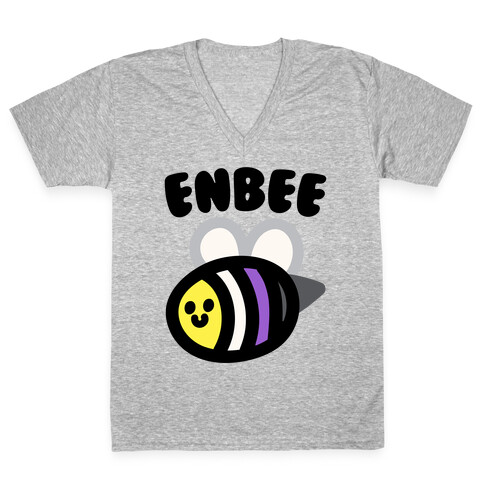 Enbee Enby Bee Non Binary Pride V-Neck Tee Shirt