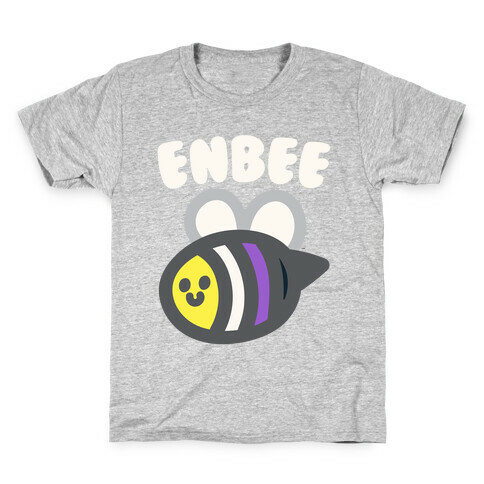 Enbee Enby Bee Non Binary Pride White Print Kids T-Shirt