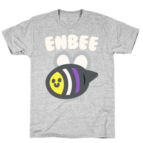 Enbee Enby Bee Non Binary Pride White Print T-Shirt