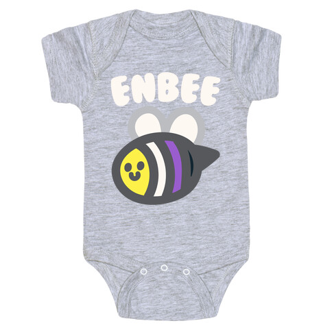 Enbee Enby Bee Non Binary Pride White Print Baby One-Piece