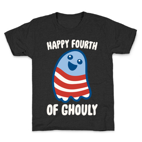 Happy Fourth of Ghouly White Print Kids T-Shirt