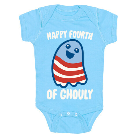 Happy Fourth of Ghouly White Print Baby One-Piece