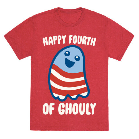 Happy Fourth of Ghouly White Print T-Shirt