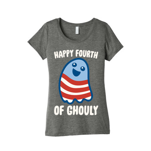 Happy Fourth of Ghouly White Print Womens T-Shirt