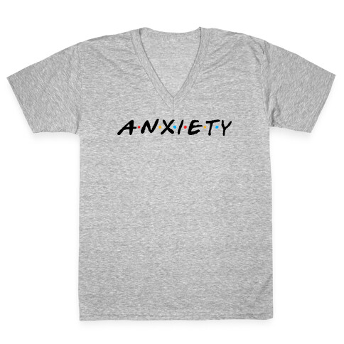 Anxiety Acquaintances  V-Neck Tee Shirt