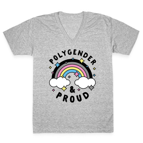 Polygender And Proud V-Neck Tee Shirt