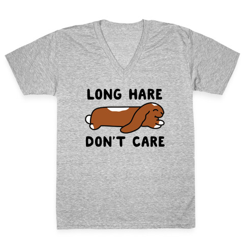Long Hare, Don't Care V-Neck Tee Shirt