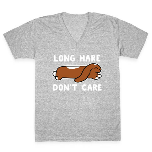 Long Hare, Don't Care V-Neck Tee Shirt