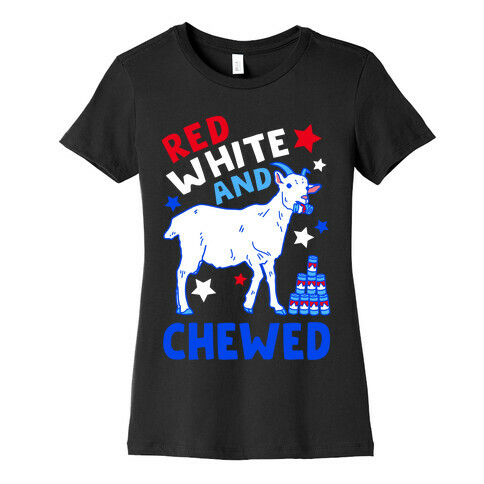 Red White and Chewed Goat Womens T-Shirt