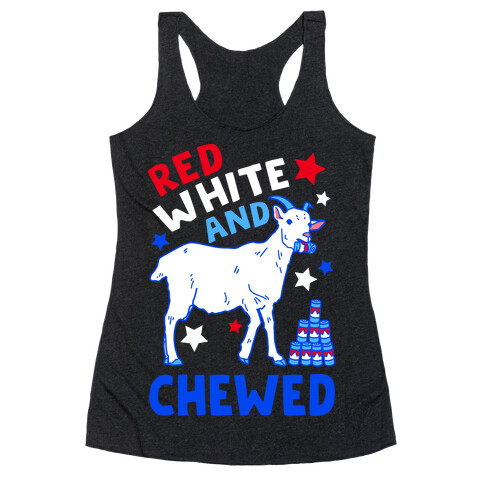 Red White and Chewed Goat Racerback Tank Top