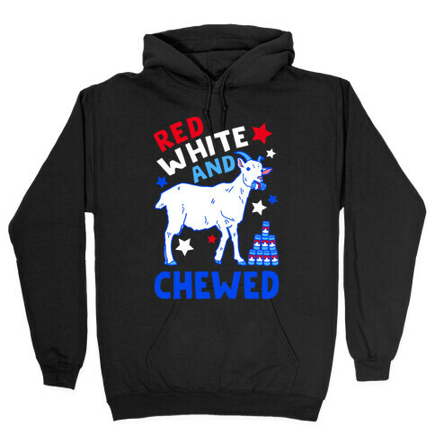 Red White and Chewed Goat Hooded Sweatshirt