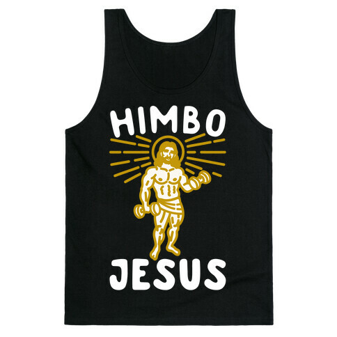 Himbo Jesus White Print Tank Top