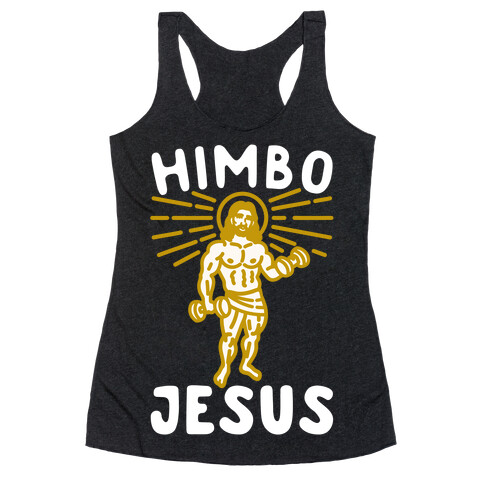 Himbo Jesus White Print Racerback Tank Top