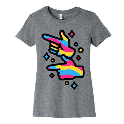 Pansexual Pride Finger Guns Womens T-Shirt