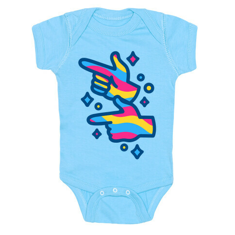 Pansexual Pride Finger Guns White Print Baby One-Piece