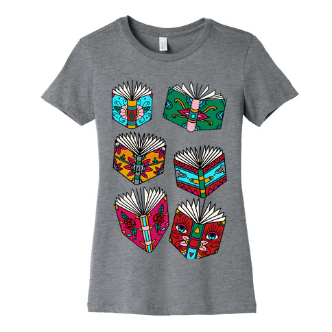 Punk Book Tattoo Pattern Womens T-Shirt