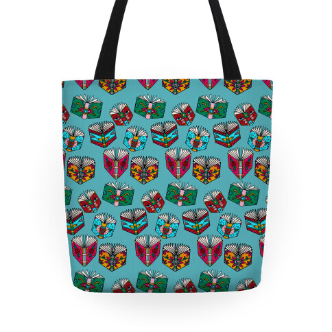 Punk Book Tattoo Pattern Tote