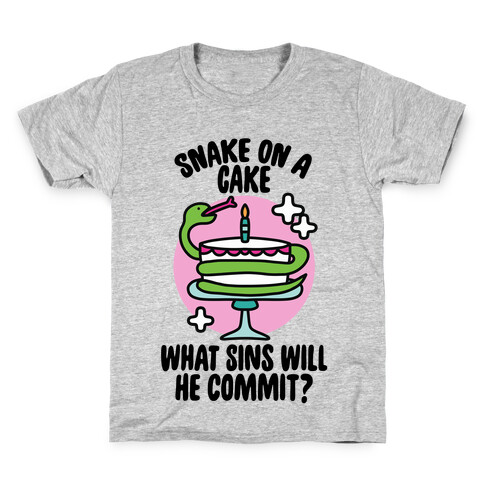 Snake On A Cake, What Sins Will He Commit? Kids T-Shirt