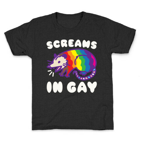 Screams In Gay Possum Parody White Print Kids T-Shirt