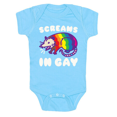 Screams In Gay Possum Parody White Print Baby One-Piece