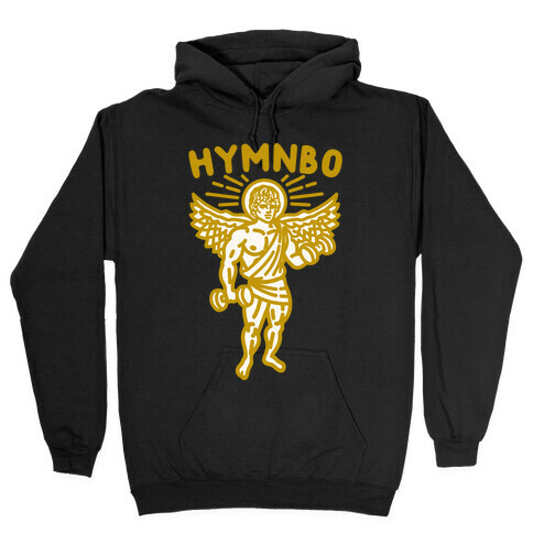 Hymnbo Angel Parody White Print Hooded Sweatshirt