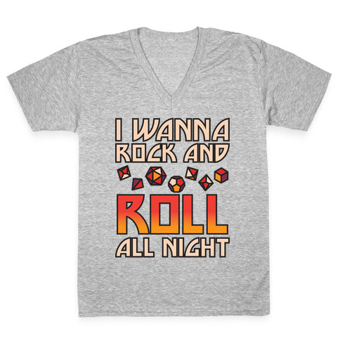 I Wanna Rock And Roll All Night Dice V-Neck Tee Shirt