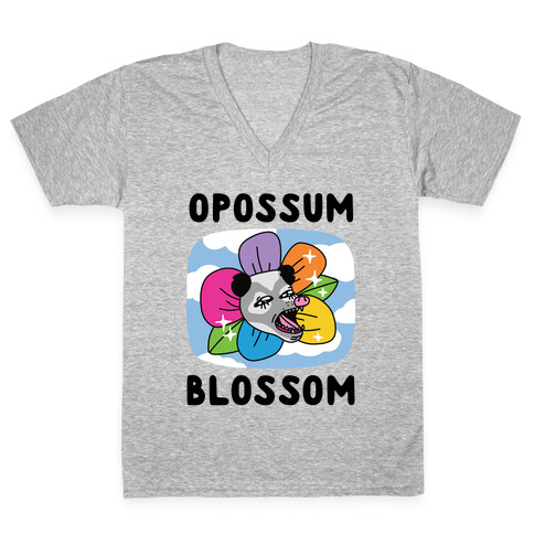Opossum Blossom V-Neck Tee Shirt