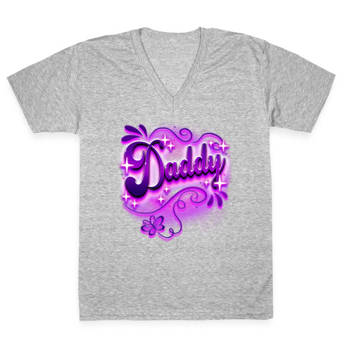 Daddy Airbrush V-Neck Tee Shirt