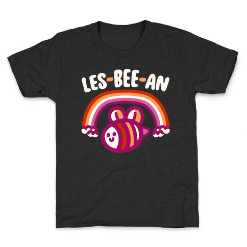 Lesbeean Lesbian Pride Bee Parody White Print Kids T-Shirt