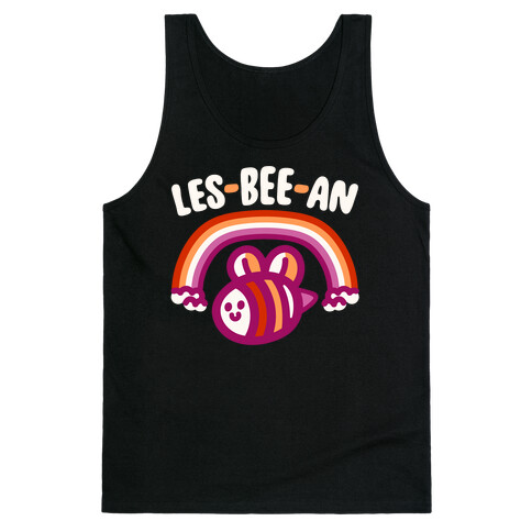 Lesbeean Lesbian Pride Bee Parody White Print Tank Top