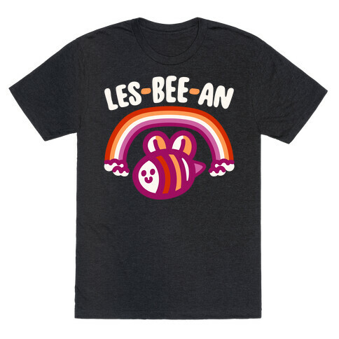 Lesbeean Lesbian Pride Bee Parody White Print T-Shirt